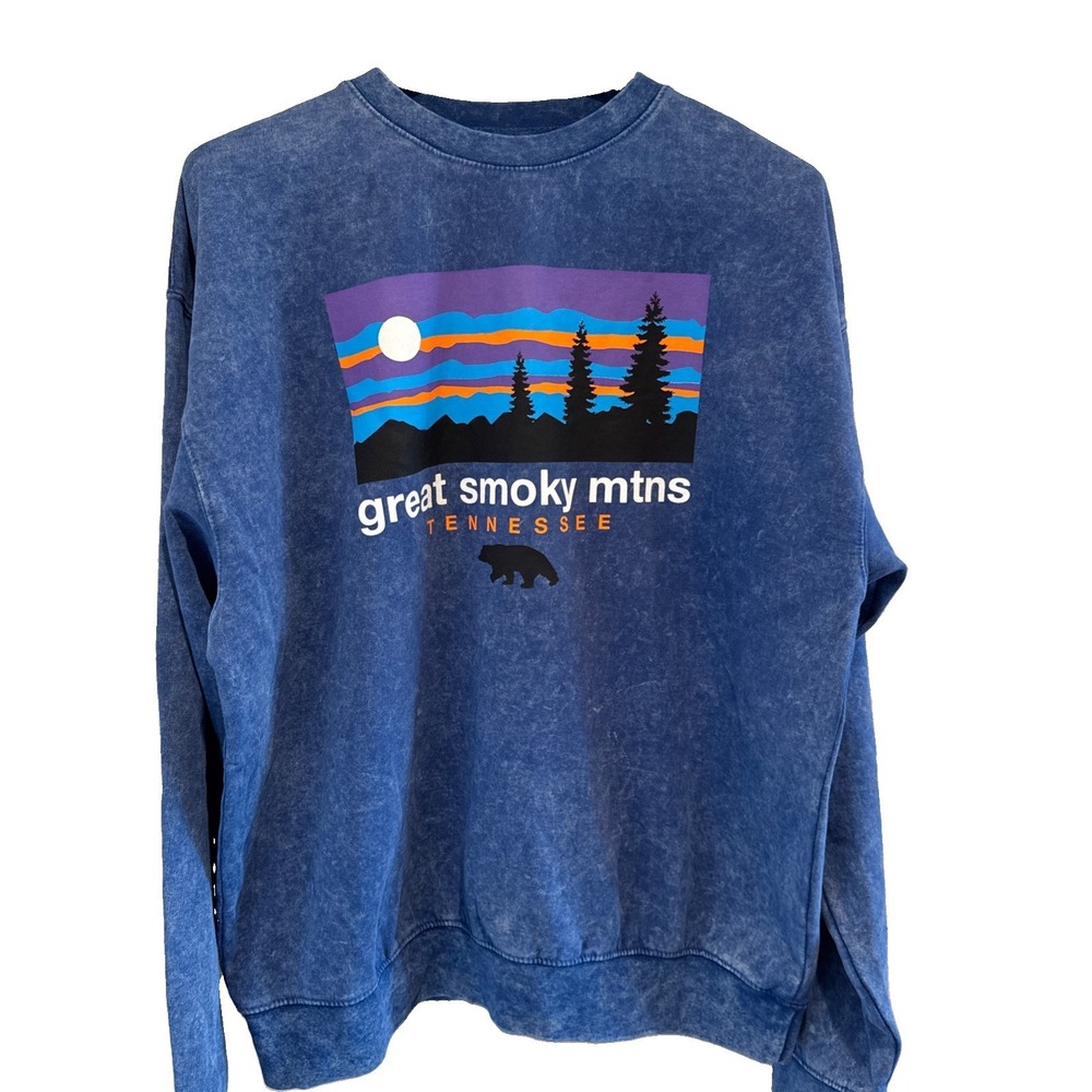 Great Smokey Mountains Sweatshirt Mens M Travel Destination Souvenir Mtn Logo